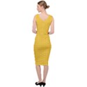 Saffron Yellow Color Polka Dots Sleeveless Pencil Dress View2