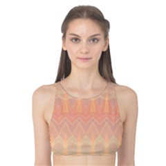 Boho Soft Peach Pattern Tank Bikini Top by SpinnyChairDesigns