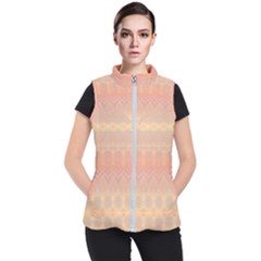 Boho Soft Peach Pattern Women s Puffer Vest by SpinnyChairDesigns