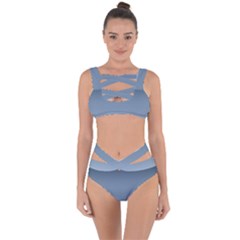 Faded Denim Blue Ombre Gradient Bandaged Up Bikini Set  by SpinnyChairDesigns