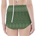 Boho Fern Green Pattern High-Waisted Bikini Bottoms View2