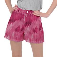 Blush Pink Geometric Pattern Ripstop Shorts by SpinnyChairDesigns