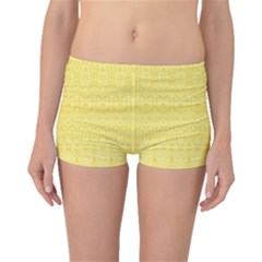 Boho Saffron Yellow Color Boyleg Bikini Bottoms by SpinnyChairDesigns