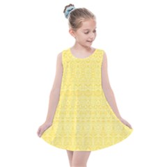 Boho Saffron Yellow Color Kids  Summer Dress by SpinnyChairDesigns