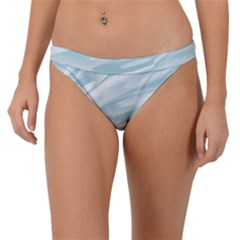 Light Blue Feathered Texture Band Bikini Bottom by SpinnyChairDesigns