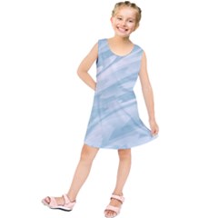 Light Blue Feathered Texture Kids  Tunic Dress by SpinnyChairDesigns