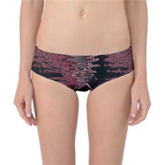 Red Black Abstract Art Classic Bikini Bottoms by SpinnyChairDesigns