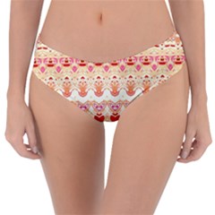 Boho Red Gold Reversible Classic Bikini Bottoms by SpinnyChairDesigns