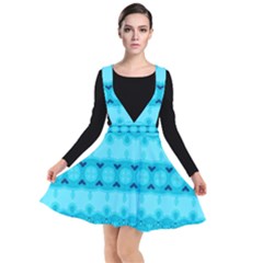 Boho Aqua Blue Plunge Pinafore Dress by SpinnyChairDesigns