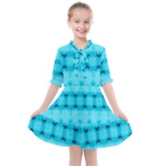 Boho Aqua Blue Kids  All Frills Chiffon Dress by SpinnyChairDesigns
