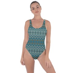 Boho Teal Green Stripes Bring Sexy Back Swimsuit by SpinnyChairDesigns