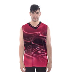 Crimson Red Black Swirl Men s Basketball Tank Top by SpinnyChairDesigns