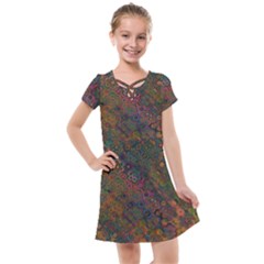 Boho Floral Pattern Kids  Cross Web Dress by SpinnyChairDesigns