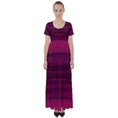 Dark Rose Pink Ombre  High Waist Short Sleeve Maxi Dress by SpinnyChairDesigns