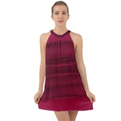 Dark Rose Pink Ombre  Halter Tie Back Chiffon Dress by SpinnyChairDesigns