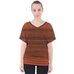 Cinnamon And Rust Ombre V-neck Dolman Drape Top by SpinnyChairDesigns