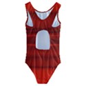 Scarlet Red Ombre Kids  Cut-Out Back One Piece Swimsuit View2