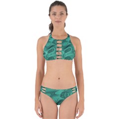 Biscay Green Swirls Perfectly Cut Out Bikini Set by SpinnyChairDesigns