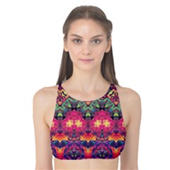 Boho Colorful Pattern Tank Bikini Top by SpinnyChairDesigns