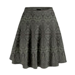 Boho Antique Bronze Pattern High Waist Skirt by SpinnyChairDesigns