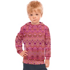 Boho Pink Pattern Kids  Hooded Pullover by SpinnyChairDesigns