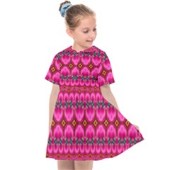 Boho Bright Pink Floral Kids  Sailor Dress by SpinnyChairDesigns