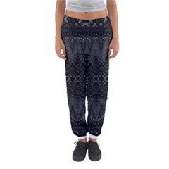Boho Black And Silver Women s Jogger Sweatpants by SpinnyChairDesigns