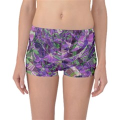 Boho Violet Mosaic Boyleg Bikini Bottoms by SpinnyChairDesigns