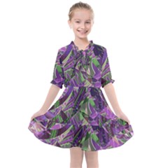 Boho Violet Mosaic Kids  All Frills Chiffon Dress by SpinnyChairDesigns