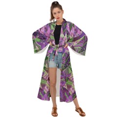 Boho Violet Mosaic Maxi Kimono by SpinnyChairDesigns