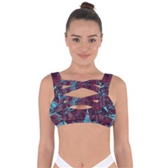 Boho Teal Wine Mosaic Bandaged Up Bikini Top by SpinnyChairDesigns