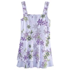 Purple Wildflower Print Kids  Layered Skirt Swimsuit by SpinnyChairDesigns