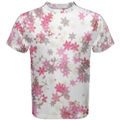 Pink Wildflower Print Men s Cotton Tee by SpinnyChairDesigns