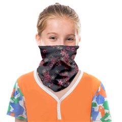 Pink Wine Floral Print Face Covering Bandana (kids) by SpinnyChairDesigns