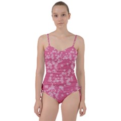 Blush Pink Floral Print Sweetheart Tankini Set by SpinnyChairDesigns