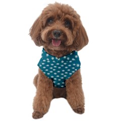 Teal White Floral Print Dog Sweater by SpinnyChairDesigns