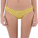 Saffron Yellow White Floral Pattern Reversible Hipster Bikini Bottoms View1