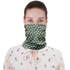 Sage Green White Floral Print Face Covering Bandana (adult) by SpinnyChairDesigns