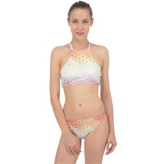 Abstract Floral Print Racer Front Bikini Set by SpinnyChairDesigns