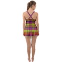 Pink Yellow Madras Plaid Ruffle Top Dress Swimsuit View2