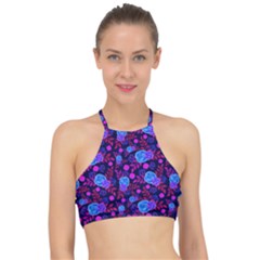 Backgroung Rose Purple Wallpaper Racer Front Bikini Top