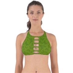 Avocado Green Butterfly Print Perfectly Cut Out Bikini Top by SpinnyChairDesigns