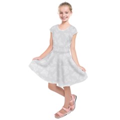 Wedding White Butterfly Print Kids  Short Sleeve Dress by SpinnyChairDesigns
