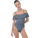 Boho Sweetheart Pattern Frill Detail One Piece Swimsuit View1