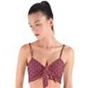 Boho Wine Floral Print Woven Tie Front Bralet View1