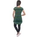 Boho Forest Green  Cap Sleeve High Low Top View2