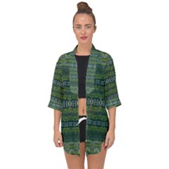 Boho Forest Green  Open Front Chiffon Kimono by SpinnyChairDesigns
