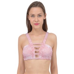 Pretty Pink Spirals Cage Up Bikini Top by SpinnyChairDesigns