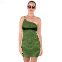 Forest Green Spirals One Soulder Bodycon Dress View1