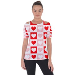 Hearts  Shoulder Cut Out Short Sleeve Top by Sobalvarro